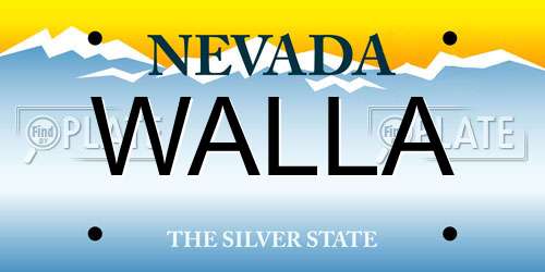 WALLA Nevada License Plate
