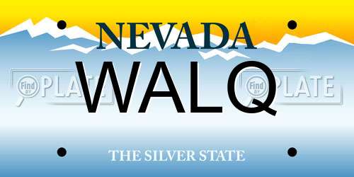 WALQ Nevada License Plate