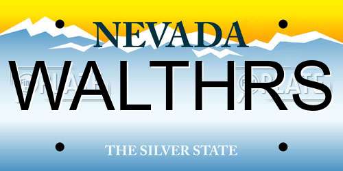 WALTHRS Nevada License Plate