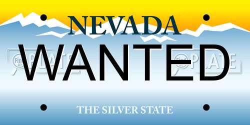 WANTED Nevada License Plate