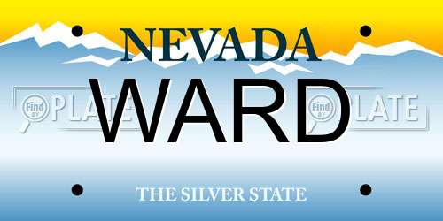 WARD Nevada License Plate