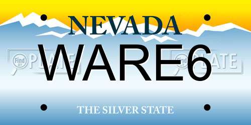 WARE6 Nevada License Plate
