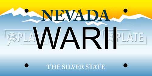 WARII Nevada License Plate