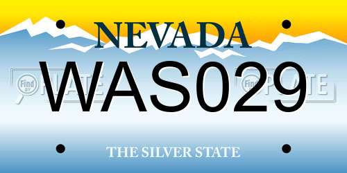 WAS029 Nevada License Plate
