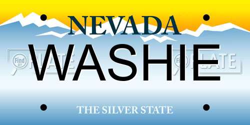 WASHIE Nevada License Plate