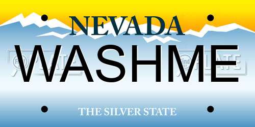 WASHME Nevada License Plate