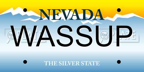 WASSUP Nevada License Plate