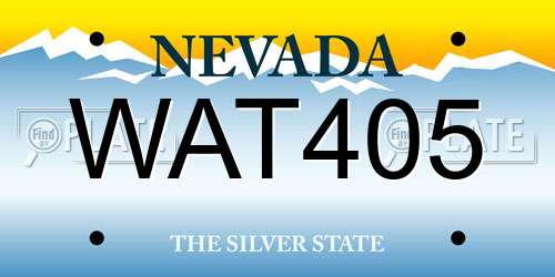 WAT405 Nevada License Plate