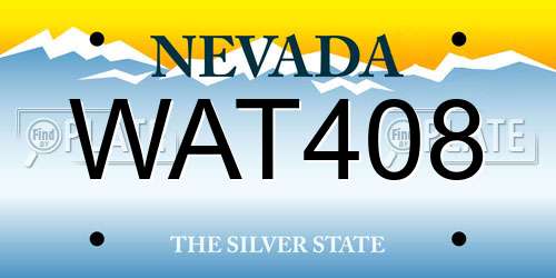 WAT408 Nevada License Plate