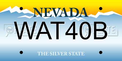 WAT40B Nevada License Plate