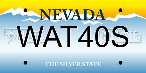 WAT40S Nevada License Plate