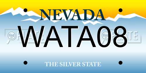 WATA08 Nevada License Plate