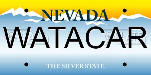 WATACAR Nevada License Plate