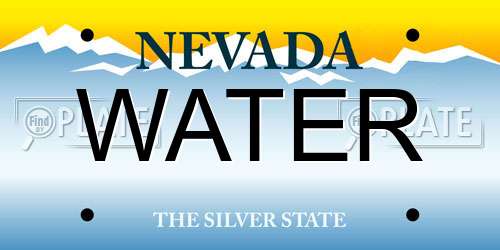 WATER Nevada License Plate