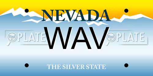 WAV Nevada License Plate