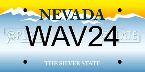 WAV24 Nevada License Plate