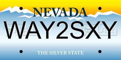 WAY2SXY Nevada License Plate