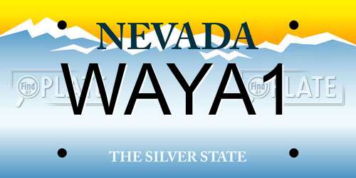 WAYA1 Nevada License Plate