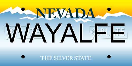 WAYALFE Nevada License Plate
