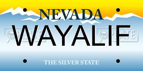 WAYALIF Nevada License Plate