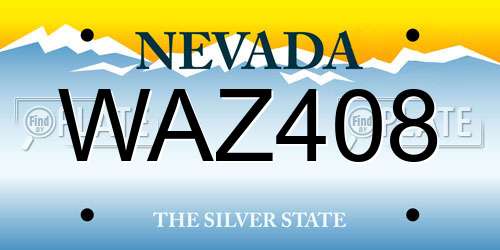 WAZ408 Nevada License Plate