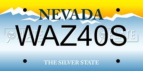 WAZ40S Nevada License Plate