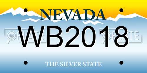 WB2018 Nevada License Plate