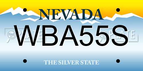 WBA55S Nevada License Plate