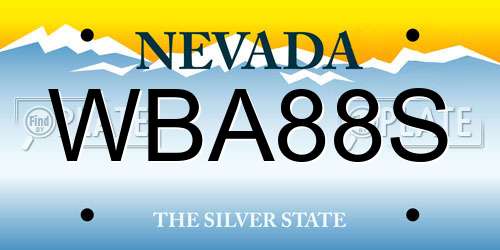 WBA88S Nevada License Plate