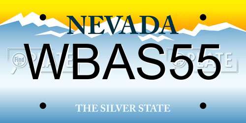 WBAS55 Nevada License Plate