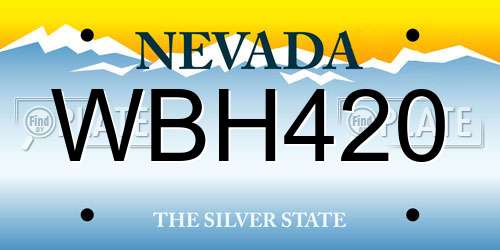 WBH420 Nevada License Plate