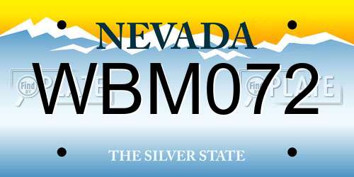 WBM072 Nevada License Plate