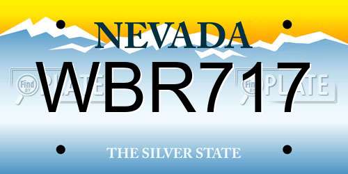 WBR717 Nevada License Plate