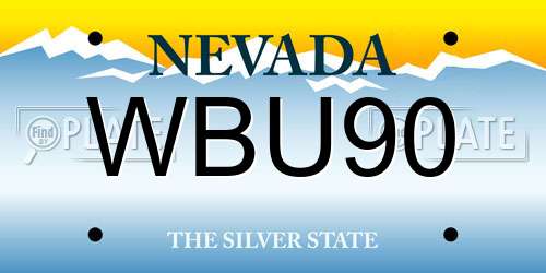 WBU90 Nevada License Plate