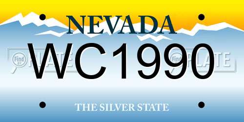 WC1990 Nevada License Plate