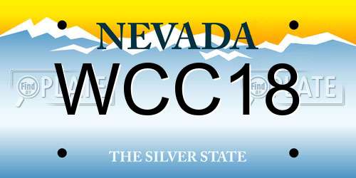 WCC18 Nevada License Plate