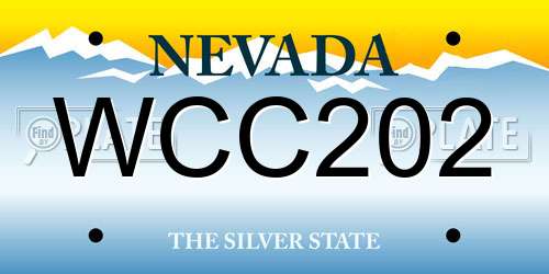WCC202 Nevada License Plate