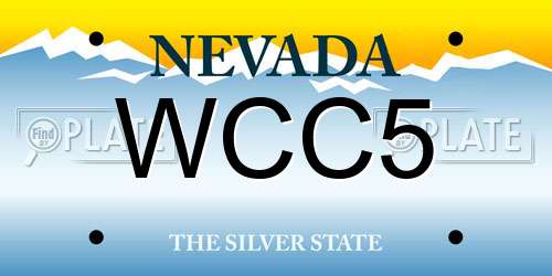 WCC5 Nevada License Plate