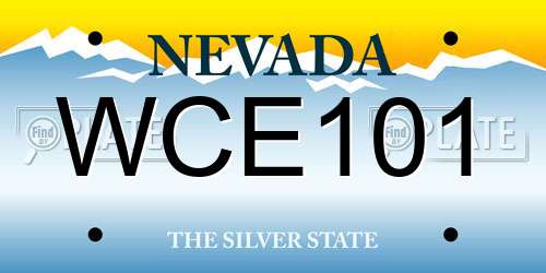 WCE101 Nevada License Plate