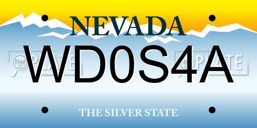 WD0S4A Nevada License Plate