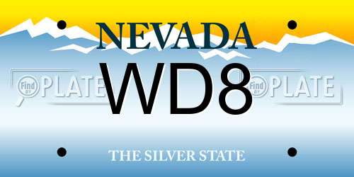 WD8 Nevada License Plate