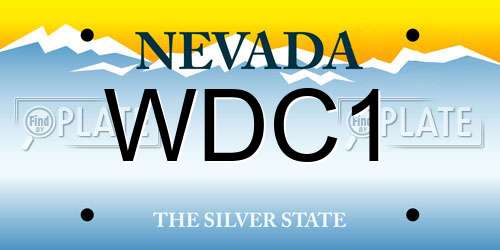 WDC1 Nevada License Plate