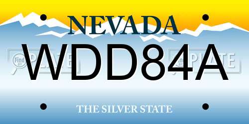 WDD84A Nevada License Plate