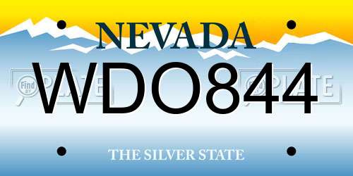 WDO844 Nevada License Plate