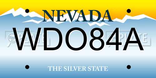 WDO84A Nevada License Plate