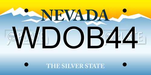 WDOB44 Nevada License Plate