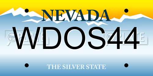 WDOS44 Nevada License Plate