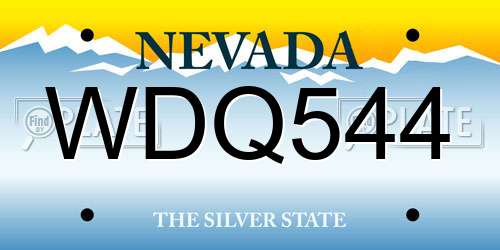 WDQ544 Nevada License Plate