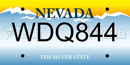 WDQ844 Nevada License Plate