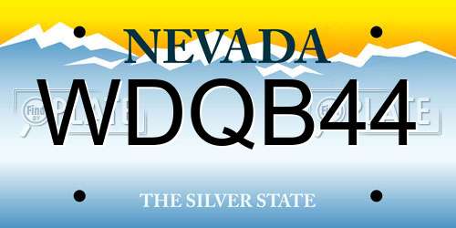 WDQB44 Nevada License Plate